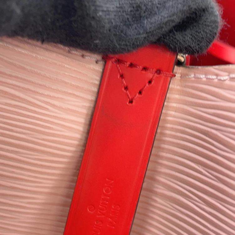 Pre Owned Louis Vuitton Neonoe BB Rose Ballerine Red Epi Leather Bucket Bag