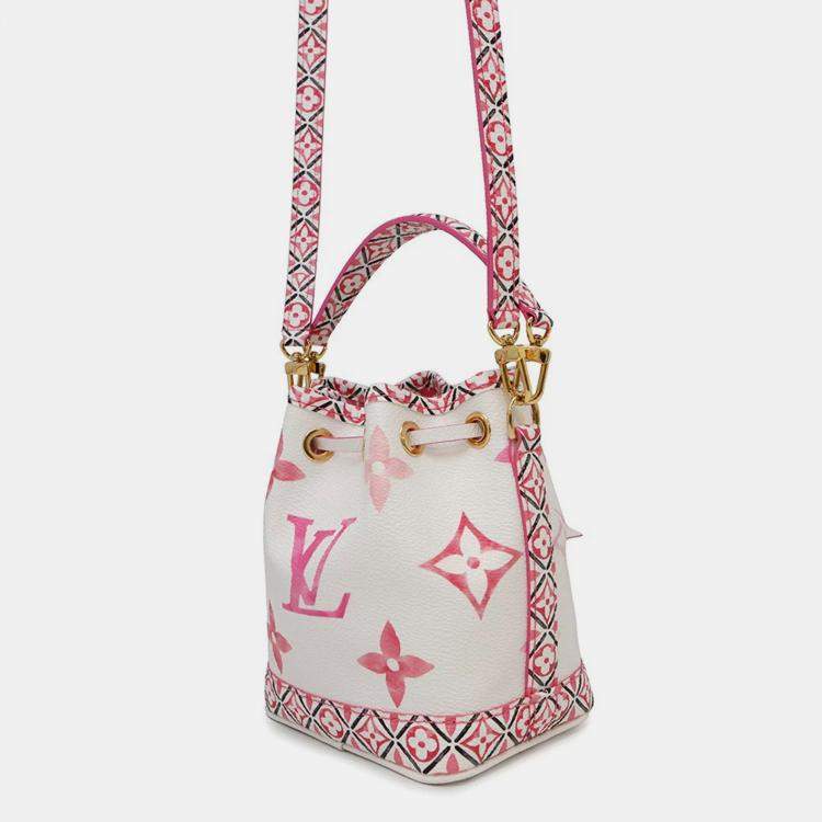 Pre Owned Louis Vuitton Nano Noe Rose Monogram Canvas Shoulder Bag
