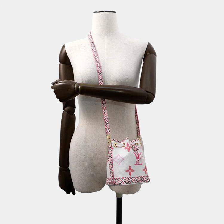 Pre Owned Louis Vuitton Nano Noe Rose Monogram Canvas Shoulder Bag