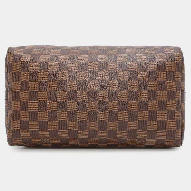 Pre Owned Louis Vuitton Speedy Bandoulière 30 Red Damier Ebene Canvas Bag