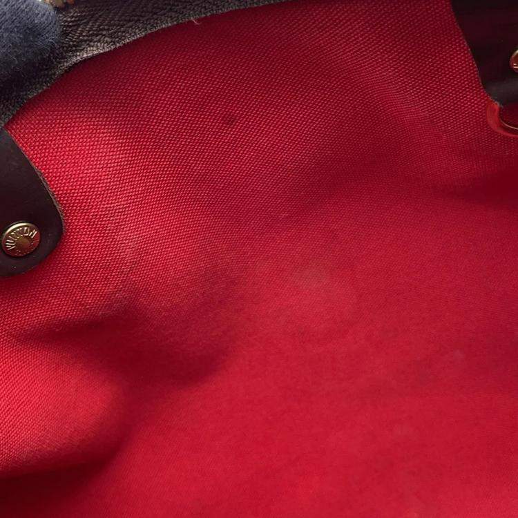 Pre Owned Louis Vuitton Speedy Bandoulière 30 Red Damier Ebene Canvas Bag