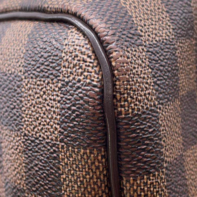 Pre Owned Louis Vuitton Speedy Bandoulière 30 Red Damier Ebene Canvas Bag