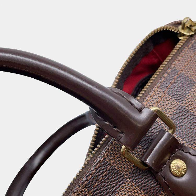 Pre Owned Louis Vuitton Speedy Bandoulière 30 Red Damier Ebene Canvas Bag