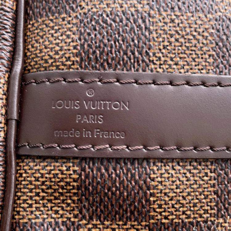 Pre Owned Louis Vuitton Speedy Bandoulière 30 Red Damier Ebene Canvas Bag
