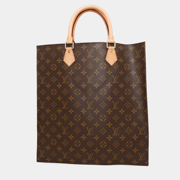 Pre Owned Louis Vuitton Sac Plat Brown Monogram Canvas Bag