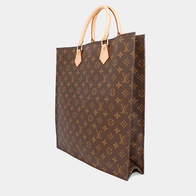 Pre Owned Louis Vuitton Sac Plat Brown Monogram Canvas Bag