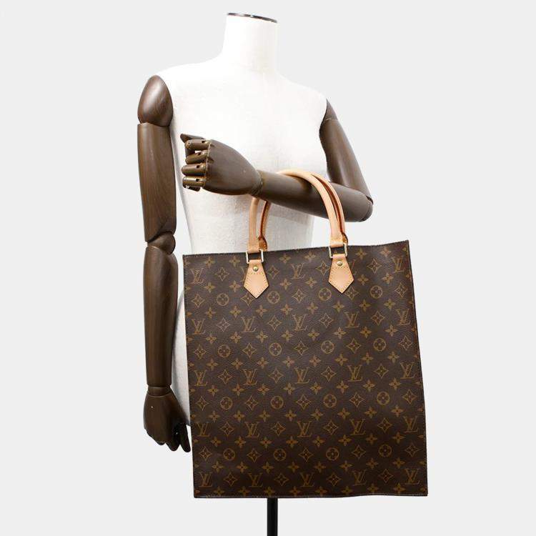Pre Owned Louis Vuitton Sac Plat Brown Monogram Canvas Bag