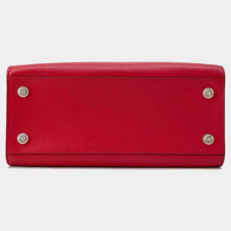 Pre Owned Louis Vuitton City Steamer MM Ruby Leather Satchel Bag