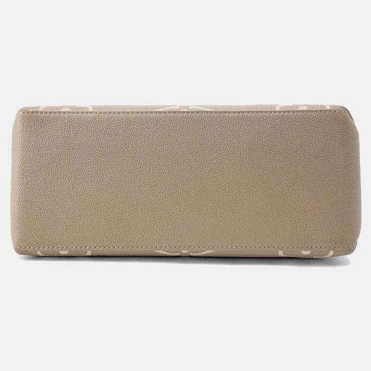 Pre Owned Louis Vuitton Petit Palais PM Tourterelle Bicolor Monogram Empreinte Leather Satchel Bag