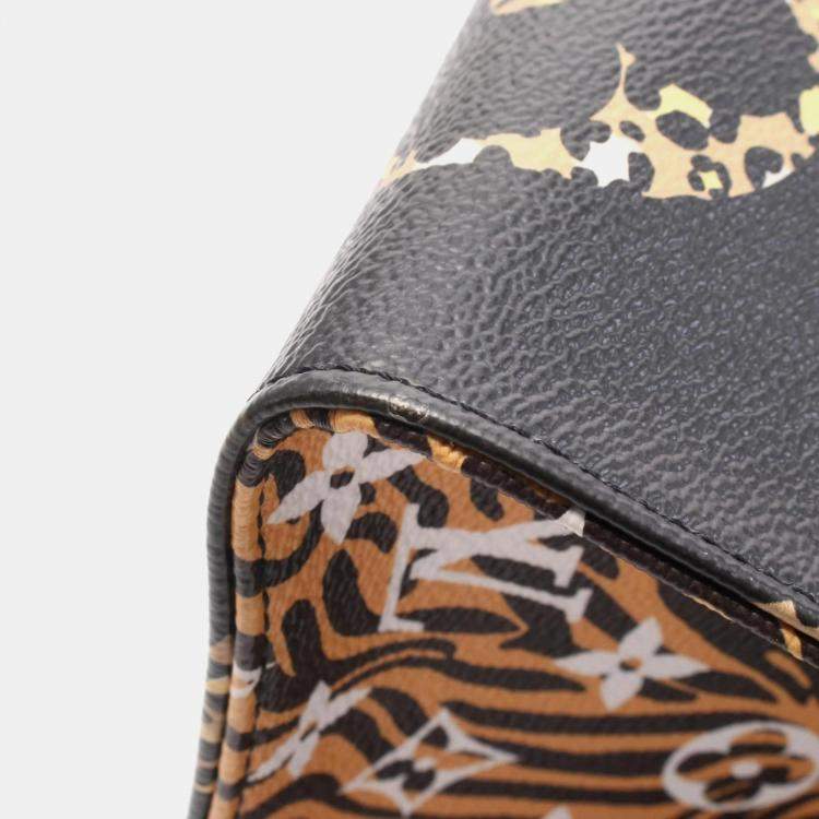 Pre Owned Louis Vuitton OnTheGo GM Brown/Black/White Monogram Canvas Tote Bag