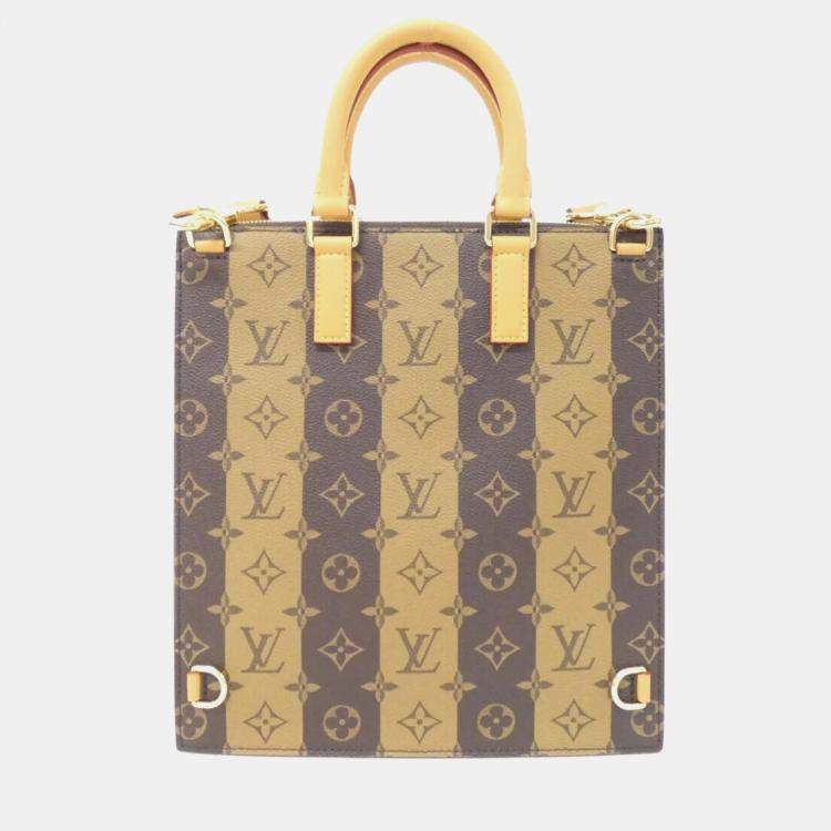 Pre Owned Louis Vuitton Sac Plat Monogram Stripe Canvas Messenger Bag