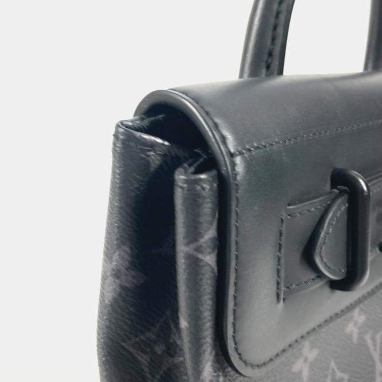 Pre Owned Louis Vuitton Steamer PM Black Monogram Eclipse Canvas Crossbody Bag