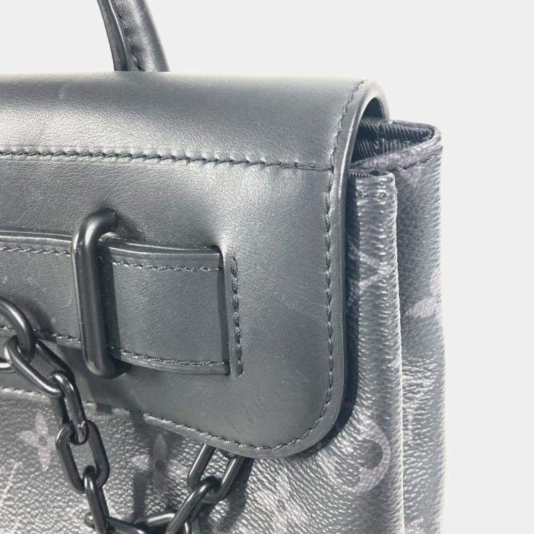 Pre Owned Louis Vuitton Steamer PM Black Monogram Eclipse Canvas Crossbody Bag