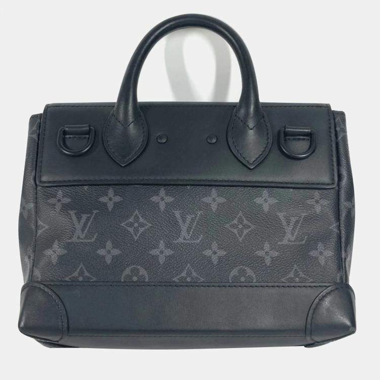 Pre Owned Louis Vuitton Steamer PM Black Monogram Eclipse Canvas Crossbody Bag