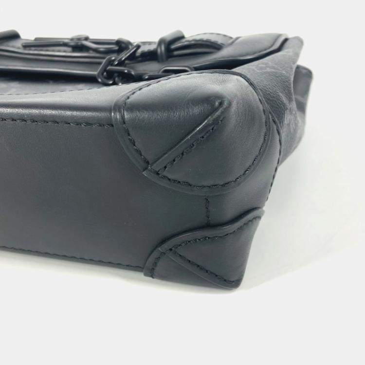 Pre Owned Louis Vuitton Steamer PM Black Monogram Eclipse Canvas Crossbody Bag