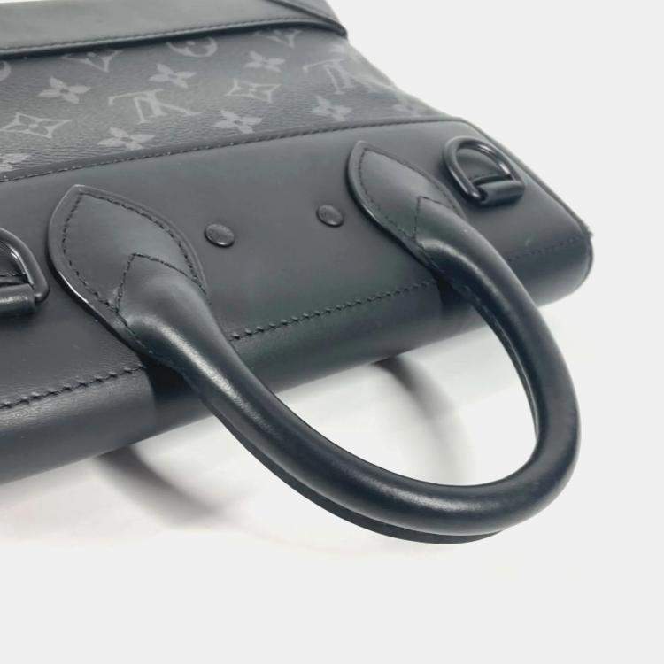 Pre Owned Louis Vuitton Steamer PM Black Monogram Eclipse Canvas Crossbody Bag