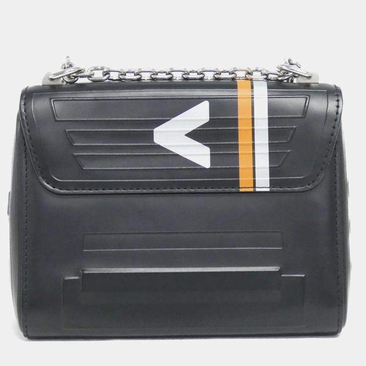 Pre Owned Louis Vuitton Twist PM Black Leather Shoulder Bag