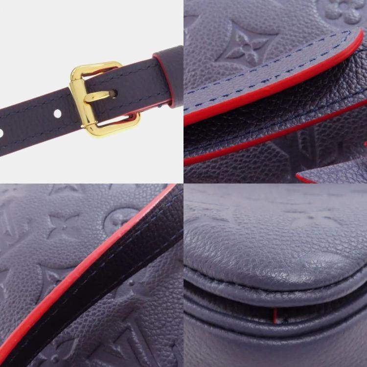 Pre Owned Louis Vuitton Pochette Metis Navy Monogram Empreinte Leather Shoulder Bag