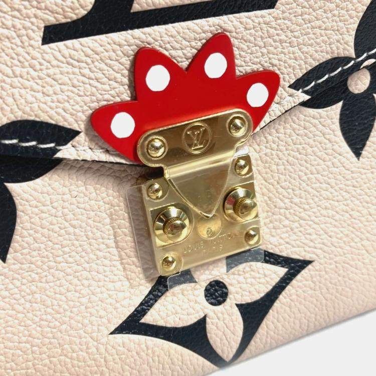 Pre Owned Louis Vuitton Pochette Metis Beige/Black Monogram Empreinte Leather Shoulder Bag