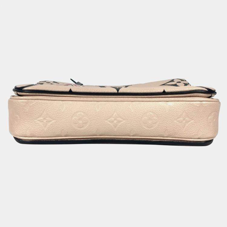 Pre Owned Louis Vuitton Pochette Metis Beige/Black Monogram Empreinte Leather Shoulder Bag