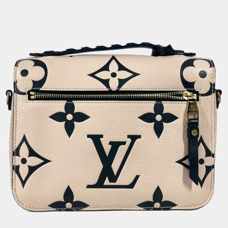 Pre Owned Louis Vuitton Pochette Metis Beige/Black Monogram Empreinte Leather Shoulder Bag