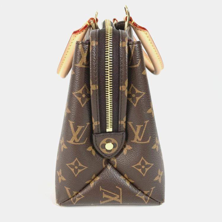 Pre Owned Louis Vuitton Petit Palais PM Brown Monogram Canvas Tote Bag