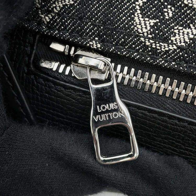 Pre Owned Louis Vuitton x Nigo Besace Tokyo Black Monogram Denim and Taurillon Leather Shoulder Bag
