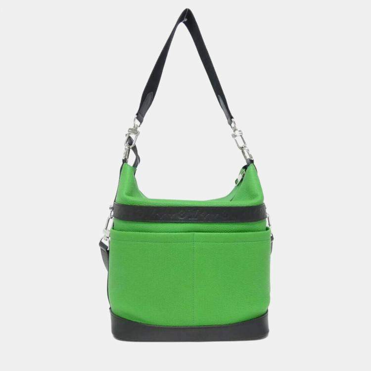 Pre Owned Louis Vuitton Cruiser Green Leather Shoulder Bag