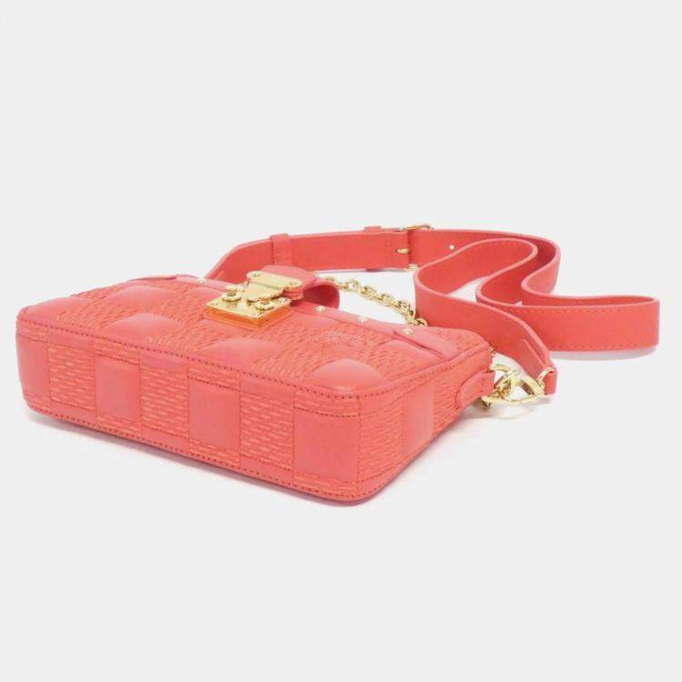 Pre Owned Louis Vuitton Troca PM Rose Monogram Lambskin Shoulder Bag