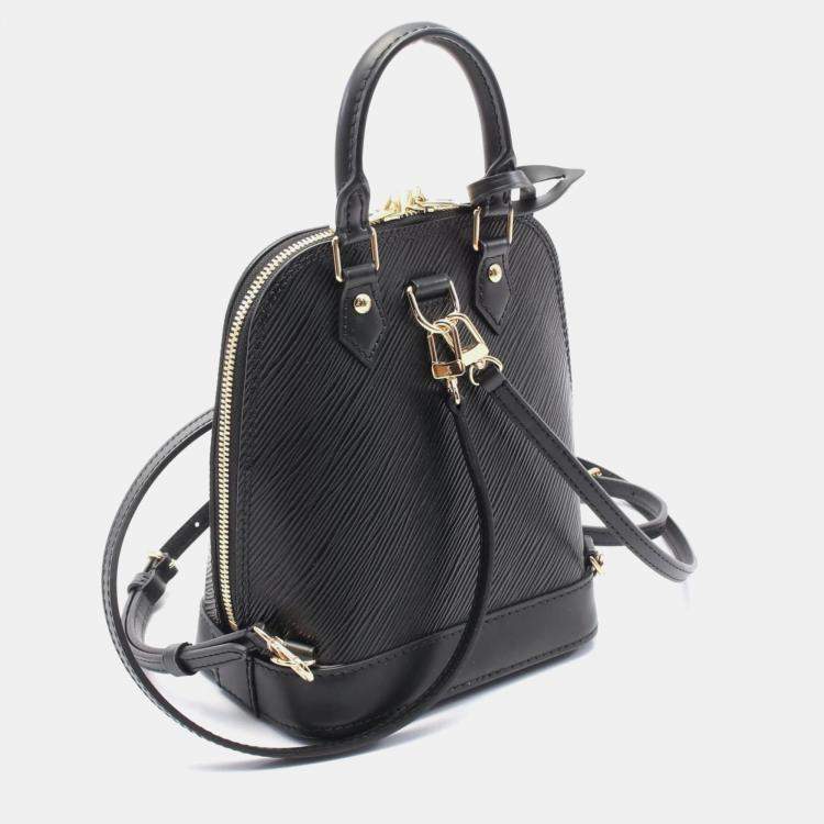 Pre Owned Louis Vuitton Alma Black Epi Leather Backpack