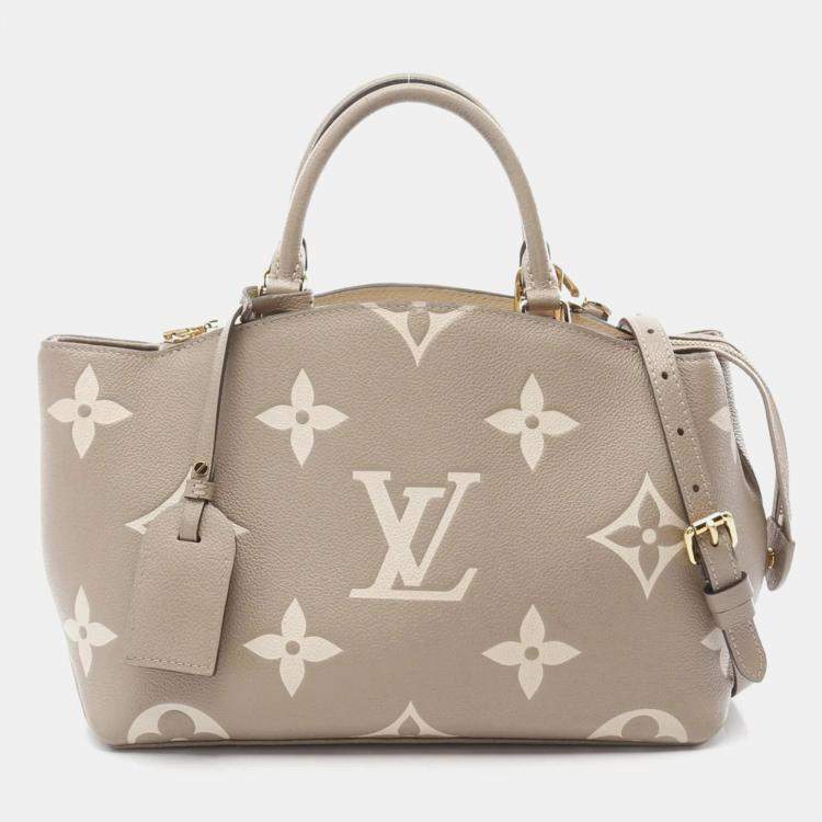 Pre Owned Louis Vuitton Petit Palais PM Tourterelle Monogram Empreinte Leather Handbag