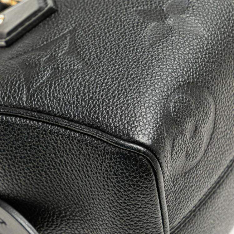 Pre Owned Louis Vuitton Speedy Bandouliere 20 Black Monogram Empreinte Leather Shoulder Bag