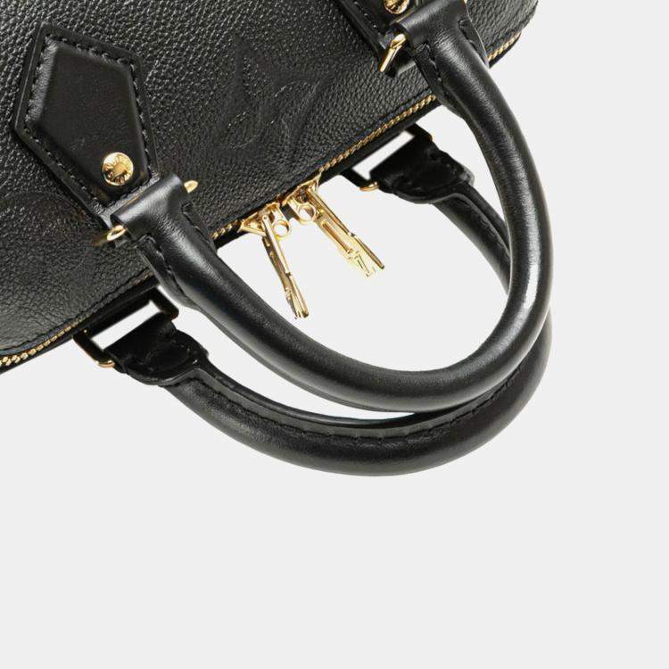 Pre Owned Louis Vuitton Speedy Bandouliere 20 Black Monogram Empreinte Leather Shoulder Bag