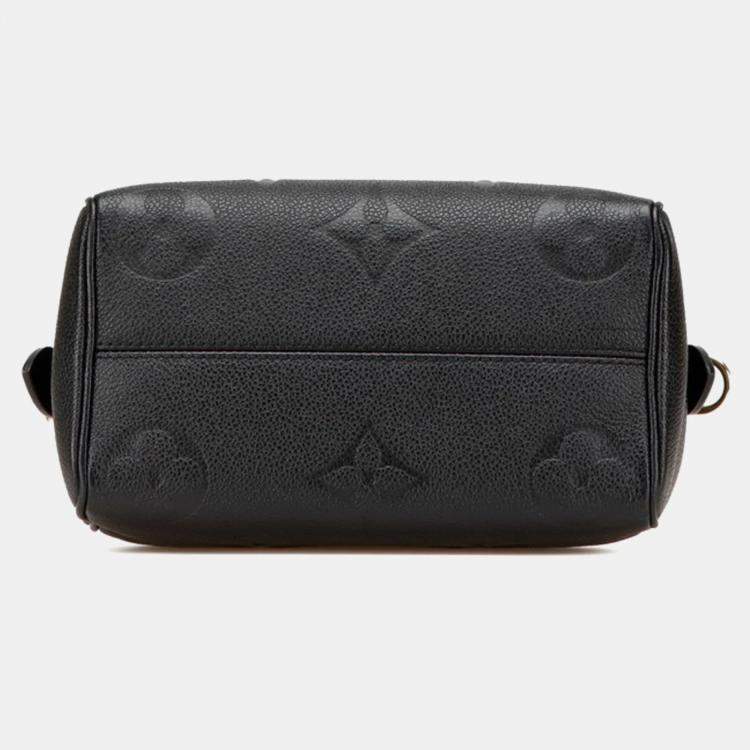 Pre Owned Louis Vuitton Speedy Bandouliere 20 Black Monogram Empreinte Leather Shoulder Bag