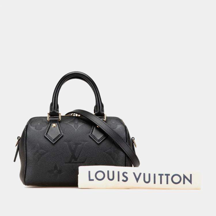 Pre Owned Louis Vuitton Speedy Bandouliere 20 Black Monogram Empreinte Leather Shoulder Bag