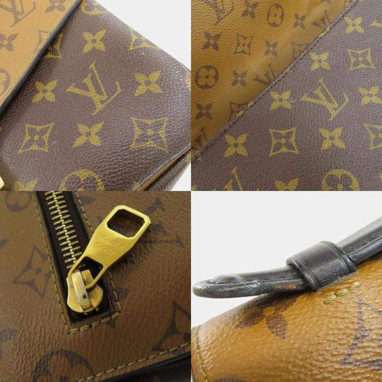 Pre Owned Louis Vuitton Pochette Metis Brown Monogram Reverse Canvas Shoulder Bag