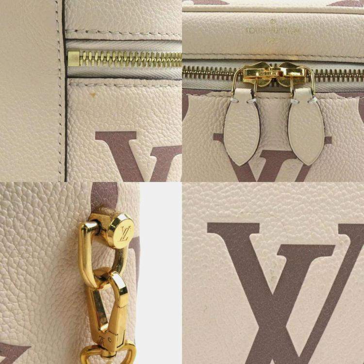 Pre Owned Louis Vuitton Vanity PM Cream Monogram Empreinte Leather Shoulder Bag