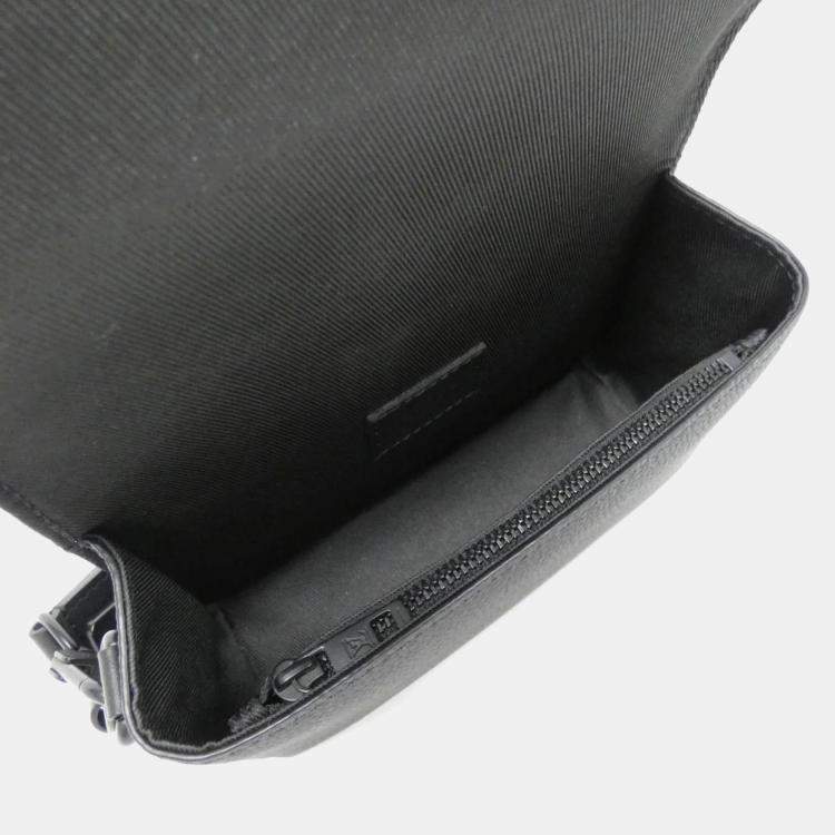 Pre Owned Louis Vuitton Aerogram Black Leather Shoulder Bag
