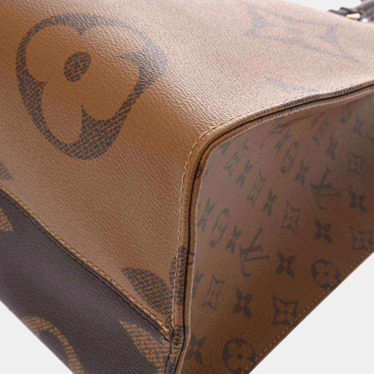 Pre Owned Louis Vuitton OnTheGo GM Brown Monogram Giant Reverse Canvas Handbag