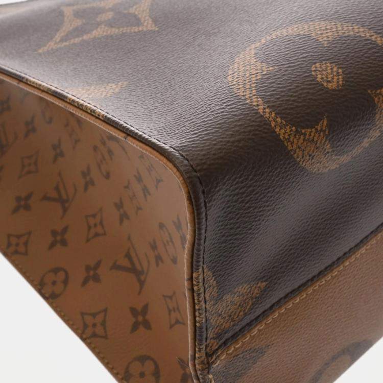 Pre Owned Louis Vuitton OnTheGo GM Brown Monogram Giant Reverse Canvas Handbag