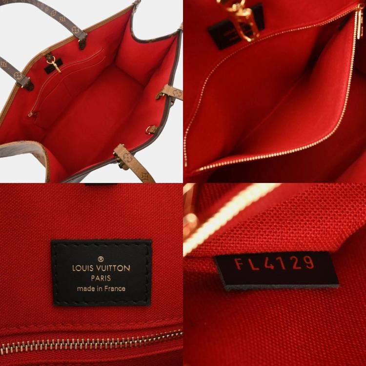 Pre Owned Louis Vuitton OnTheGo GM Brown Monogram Giant Reverse Canvas Handbag