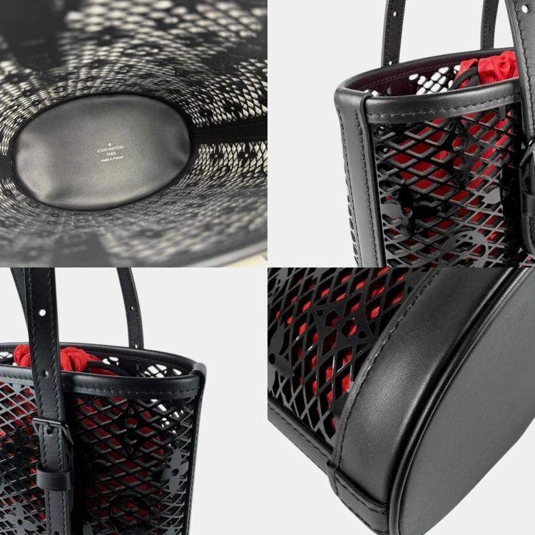 Pre Owned Louis Vuitton Lace Bucket PM Black Monogram Patent Leather Handbag