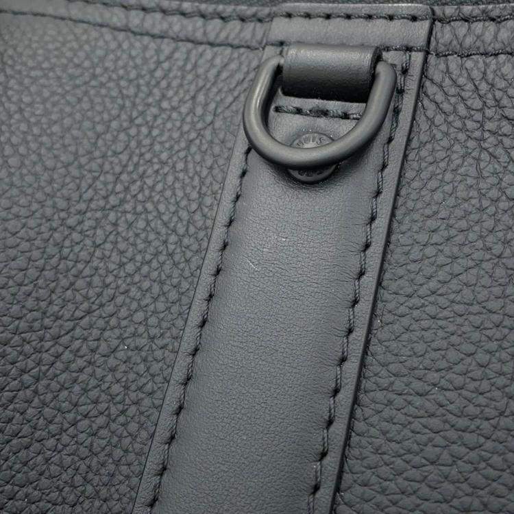 Pre Owned Louis Vuitton Distorted Damier City Keepall Black Leather Duffel Bag