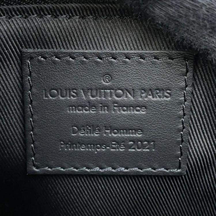Pre Owned Louis Vuitton Distorted Damier City Keepall Black Leather Duffel Bag