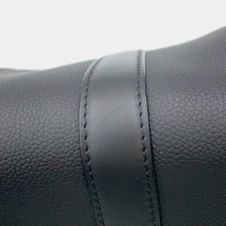 Pre Owned Louis Vuitton Distorted Damier City Keepall Black Leather Duffel Bag