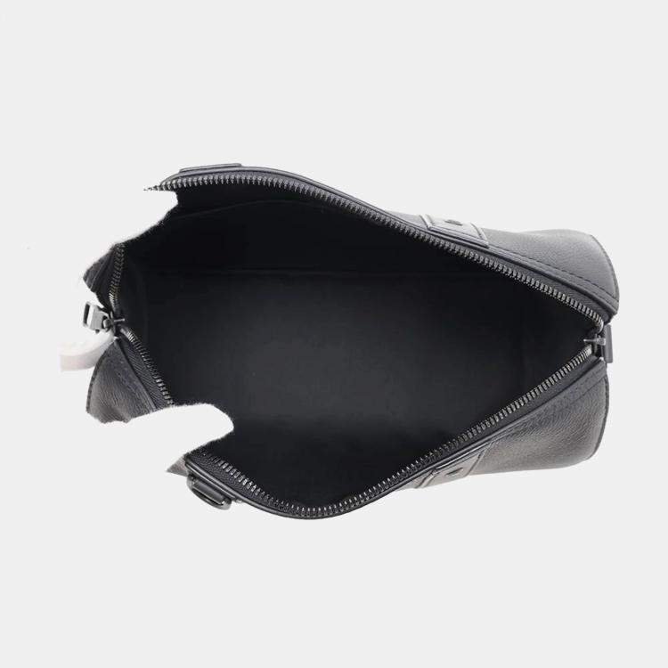 Pre Owned Louis Vuitton Distorted Damier City Keepall Black Leather Duffel Bag
