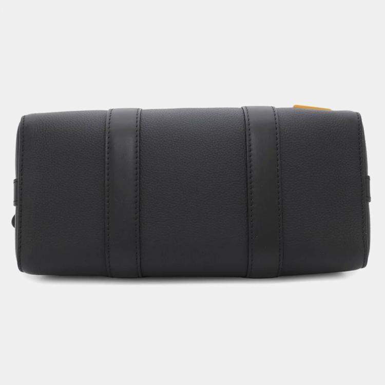 Pre Owned Louis Vuitton Distorted Damier City Keepall Black Leather Duffel Bag
