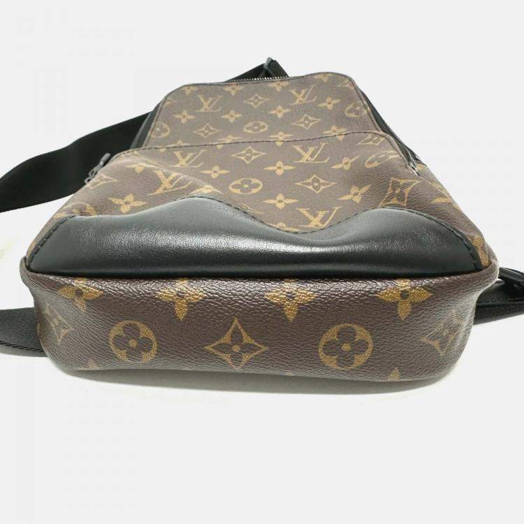 Pre Owned Louis Vuitton Monogram macassar Crossbody Bag Brown