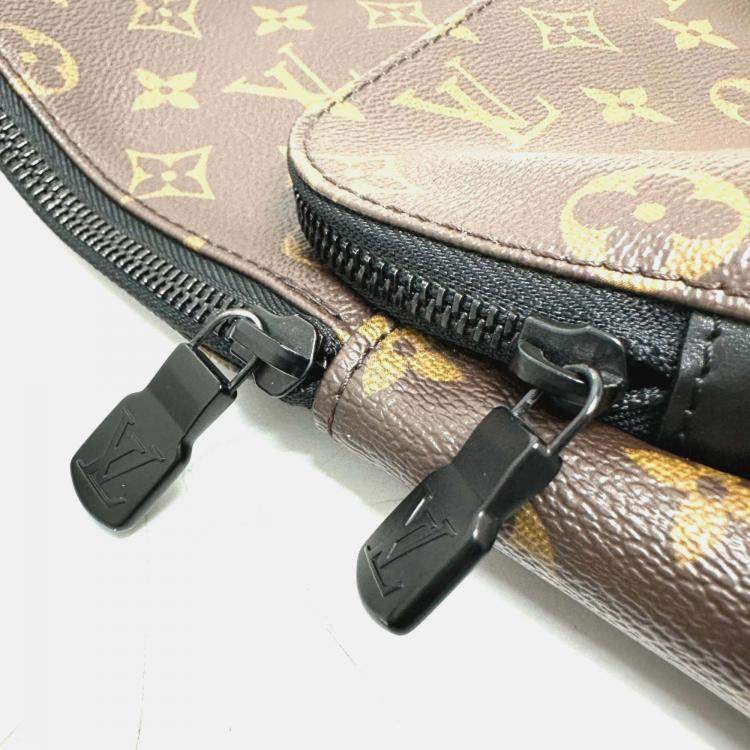 Pre Owned Louis Vuitton Monogram macassar Crossbody Bag Brown