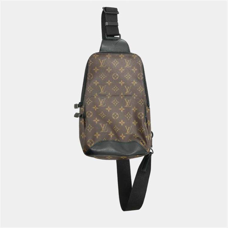 Pre Owned Louis Vuitton Monogram macassar Crossbody Bag Brown